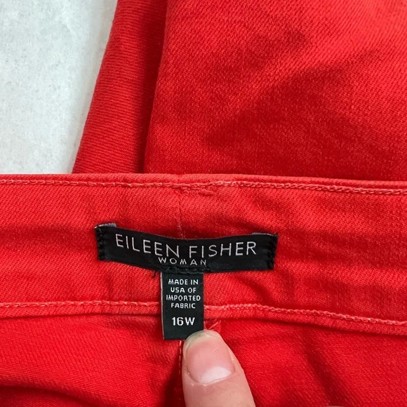 Eileen Fisher red mid-rise skinny jeans size Organic Cotton Stretchy Size 16 - Picture 8 of 9